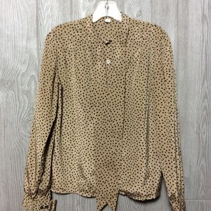 COPY - Vintage Tan with ties Blouse